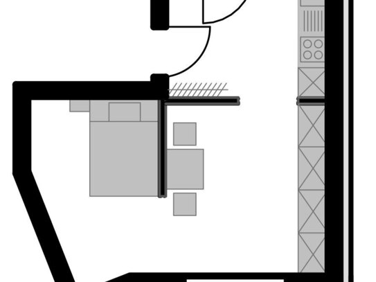 Schöne Studentenwohnung mit eigenem Balkon