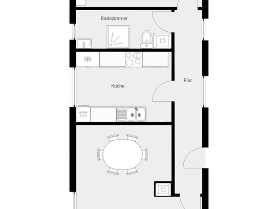 Erstbezug nach Sanierung - 2-Zimmer-Wohnung im Erdgeschoss