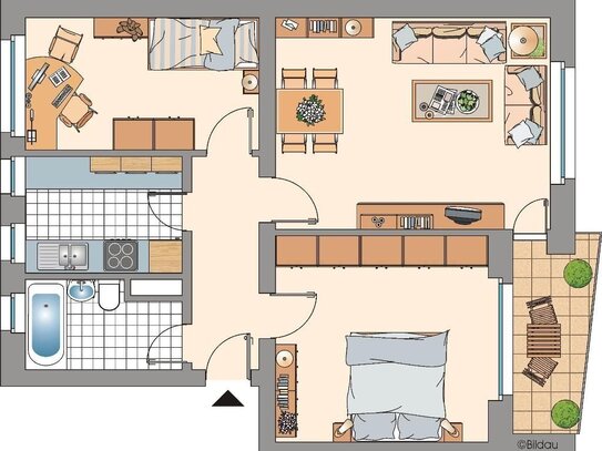 Gemütliche 3-Zimmer-Wohnung mit Balkon am Waldesrand