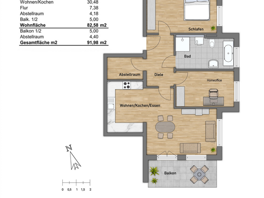 Geräumige 3-Zi.-Wohnung mit Balkon