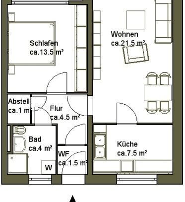 Ü60-Wohnung mit Wohnberechtigungsschein - bitte Objektbeschreibung beachten!