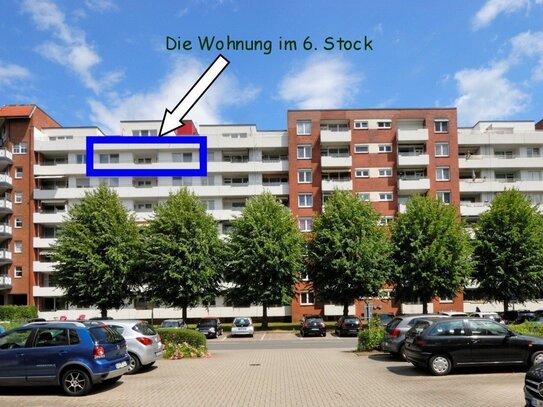 Freie 2-Zi.-Eigentumswohnung 55 m² in Glinde: Südwest-Balkon - PKW-Stellplatz im Hof