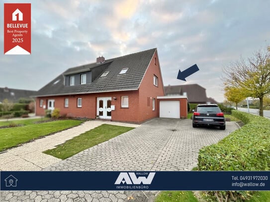 Doppelhaushälfte mit Garage und Garten in Hage! Objekt-Nr.: 25-006-F