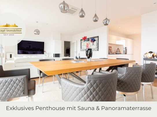 ** Atemberaubendes Penthouse mit Panoramablick & großer Terrasse | Sauna | 2 Bäder | Stellplätze **