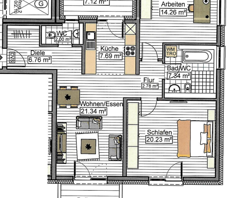 3 Zimmer Wohnung in Neu-Ulm zu vermieten