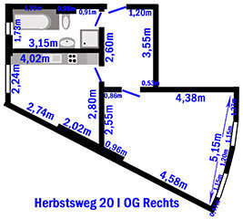 1Zi.-Whg, ca.48,40 m², Einbauküche, Bad mit Dusche und Wanne, In Barmbek, Herbstsweg 20