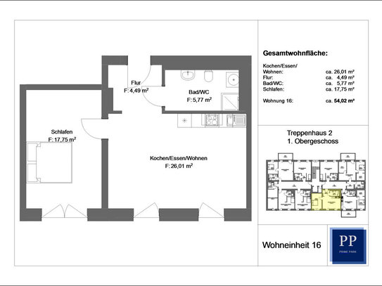 PRIME LIVING - 2 Zimmer Wohnung im 1.OG mit Aufzug im PRIME PARK