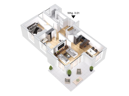 Moderne 3,5 Zimmer Neubauwohnung mit Garten und Terasse - Neubau - 3.0.1