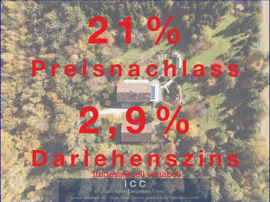 Preisnachlass - 21% - Baudarlehen ab 2,9% Landsitz (ehemaliges Sacherl) in Alleinlage Wald und Wiesen - Nähe Osterhofen