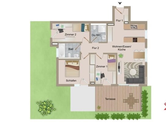 Provisionsfrei und sofort beziehbar: Mehr Platz für Ihre Bedürfnisse - Vielseitige Gartenwohnung