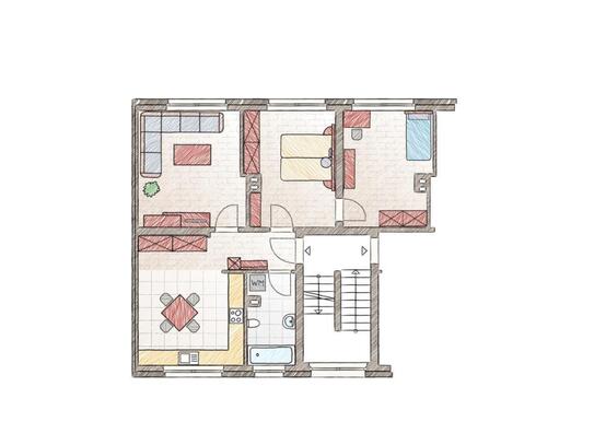 3 - 4 Zi. // 1. OG Wohnung // zentral mit Carport