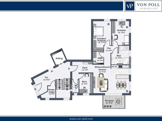 Bielefeld-Quelle: NEUBAU Wohnung W2 KfW40 | 3 Zimmer | ca. 108 m² Wohnfläche | Terrasse | Tiefgarage