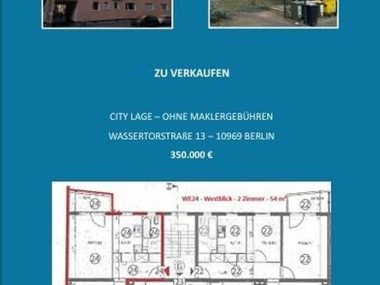 CITYLAGE 2 Zimmer Wohnung mit viel Potenzial und VON PRIVAT!