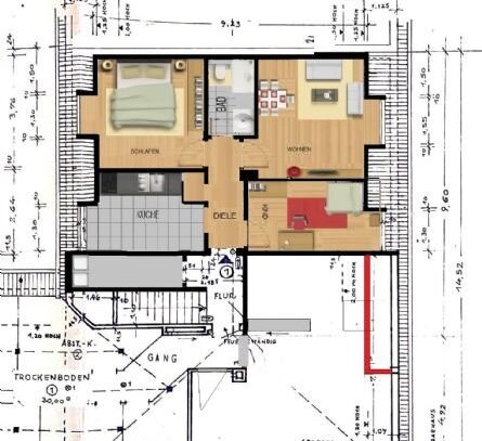 3,5-Zi.-Wohnung im Dachgeschoss in Duisburg zu vermieten