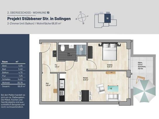 RESERVIERT // 69 m² 2-Z. // Exklusive Balkon Wohnung