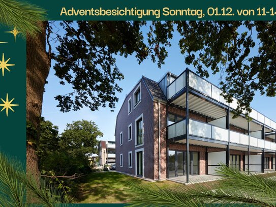 ACHTER DE HÖF - Musterwohnung: 3-Zimmer-Wohnung mit West-Terrasse, Einbauküche & Stellplatz & Mietgarantie**! Herbstakt…