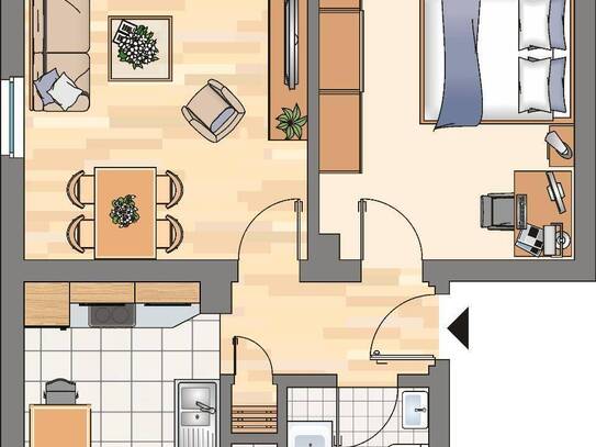 Demnächst frei! 2-Zimmer-Wohnung in Dortmund Bodelschwingh