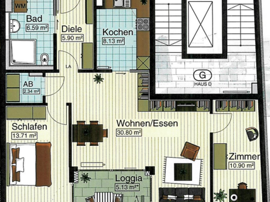schöne 3-Zimmer Wohnung in Neu-Ulm zu vermieten