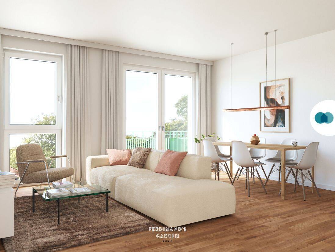 Moderne 4-Zimmer-Wohnung mit 2 BALKONEN, 2 BÄDERN und EBK im Neubauquartier 'Ferdinand's Garden' - Foto 1