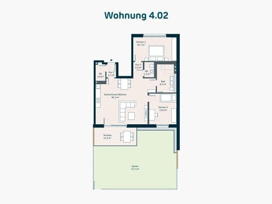 Neubau: 3-Zimmer-Gartenwohnung