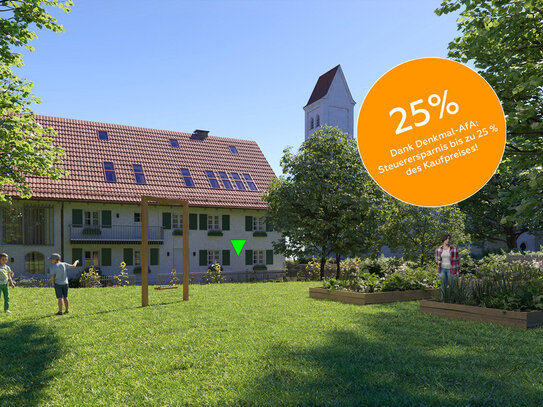 Denkmalschutz-AfA nutzen und bis zu 25 % des Kaufpreises sparen! Tolle 4-Zi-Familienwohnung mit sonniger Gartenterrasse…