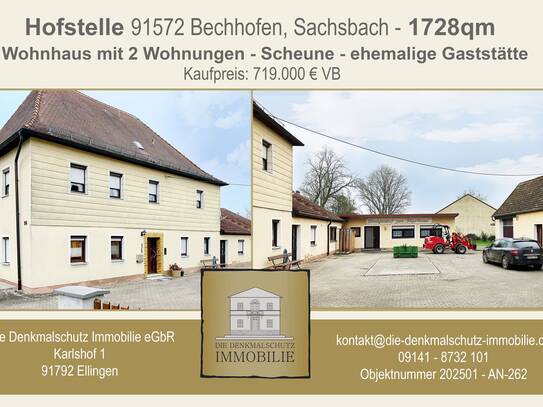 Hofstelle - Wohnhaus mit 2 Wohnungen, Scheune, ehemalige Gaststätte