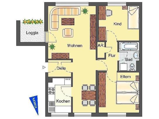 Demnächst frei! 3-Zimmer-Wohnung in Detmold Hiddeser Berg