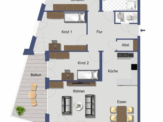 Großzügiges Wohnen - 4-Zimmer im 3. OG mit Balkon, Einbauküche & 2 TG-Stellplätze