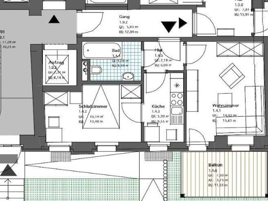 gemütliche 2-Raum Wohnung mit Balkon im Stadtzentrum