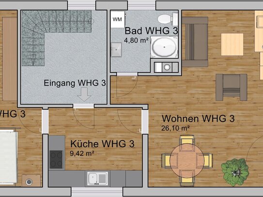 Modernisierte und zentrumsnahe Etagenwohnung!