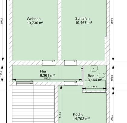 2,5-Zimmer-Wohnung im Hasper Zentrum. Ideal für 1-2 Personen.