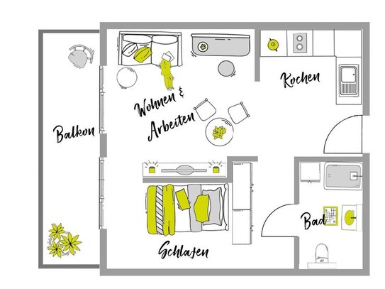 Vollmöblierte Komfort XL-Apartments im "Main Atrium" auf der Hafeninsel