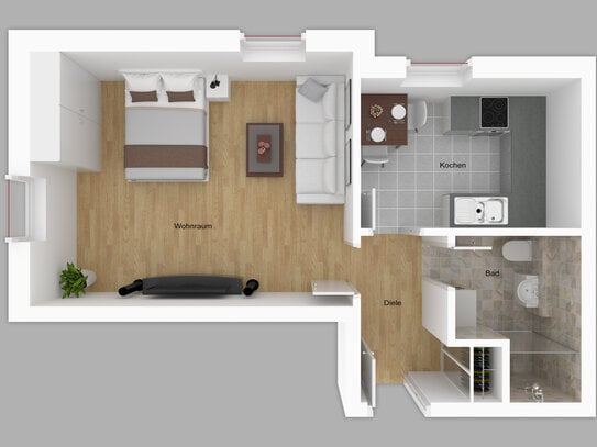 1-Zimmerwohnung mit Stellplatz, als Kapitalanlage in Ebersdorf b. Coburg