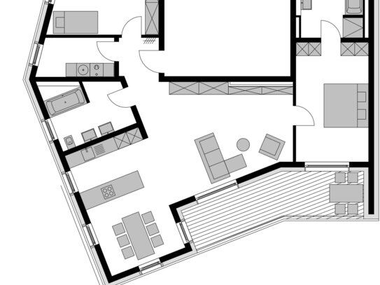 Exklusive Penthouse Wohnung mit großer Dachterrasse