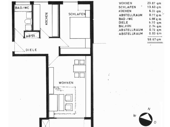 Wohnen in Stein-Deutenbach, 2 Zimmer-Wohnung zu vermieten