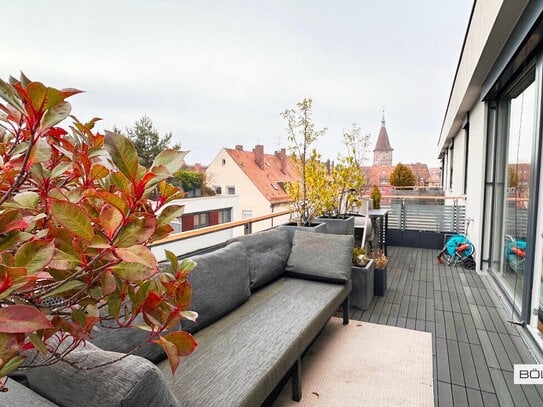 What a feeling! Schöne 3,5 Zi. Dachterrassenwohnung über 2 Etagen in den Sebalder Höfen!