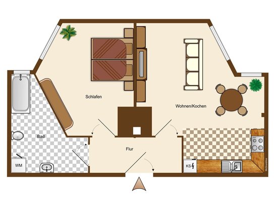 Halle - schöne 2 Raum-Whg. im Hinterhaus - frisch renoviert