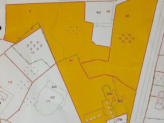 Bauland sowie Landwirtschaftsfläche, Verkehrsfläche und Wald