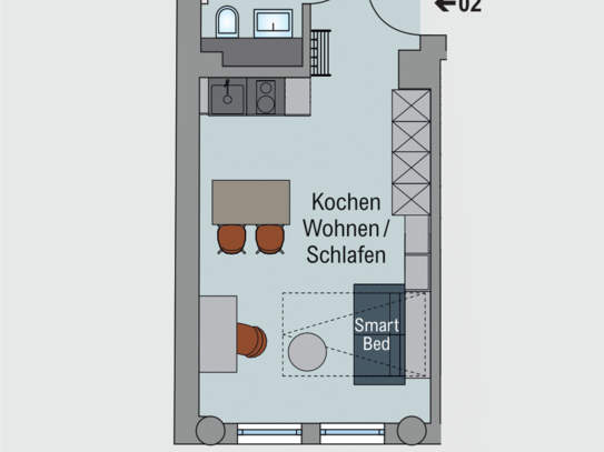 Vermietung von nur noch 6 vollmöblierten 1-Zimmer- Apartments in zentrumsnähe Nürnberg; Erstbezug