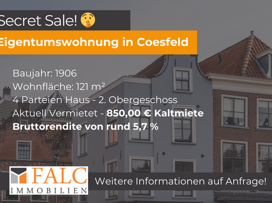 Diskrete Vermarktung - Modernisierte Altbauwohnung in Coesfeld!