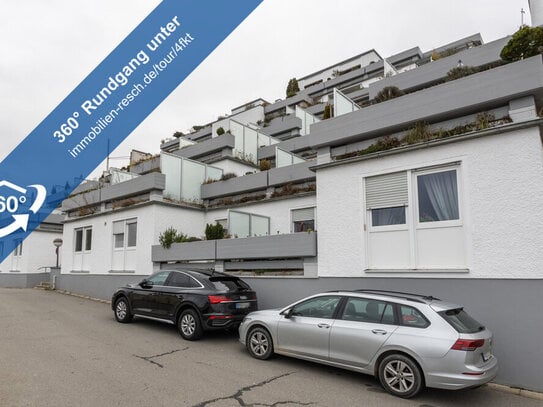 Südwestlage mit herrlichem Innblick! 2-Zimmer-Maisonette-Wohnung mit Wannenbad und Südbalkon