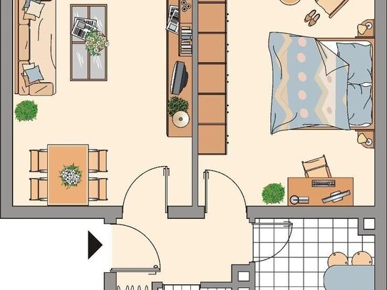 helle, schöne 2,5 Zimmer Wohnung mit Balkon für sofort zur Anmietung!!! Möbel rein und wohnen