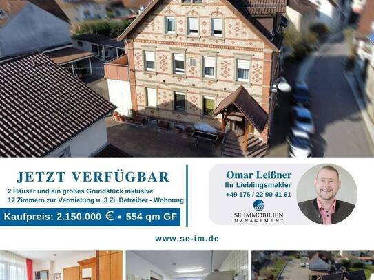 2 Häuser, ein großes Grundstück, viel Platz, 17 Zimmer zur Vermietung!