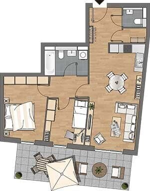 Moderne Wohnung mit Terrasse und Tiefgaragenstellplatz!