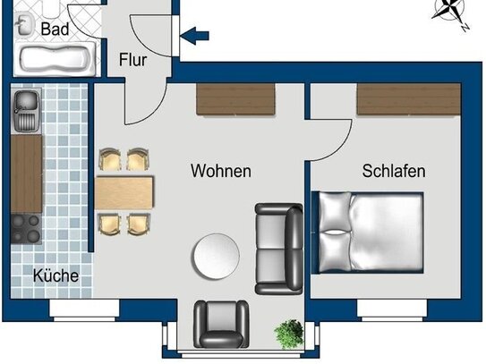 Tolle 2-Zimmer-Wohnung im beliebten Pempelfort