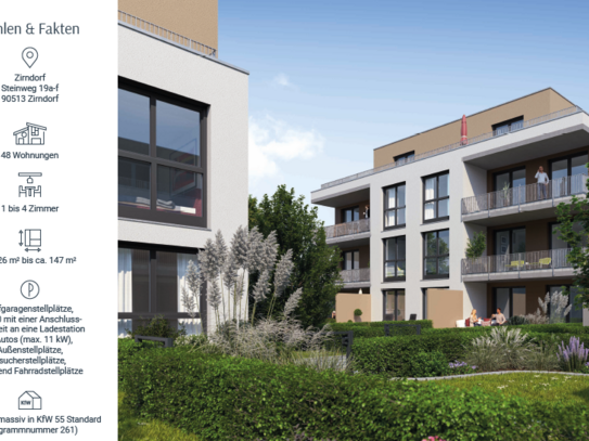 ERSTBEZUG Parkterrassen - Exklusive 3-Zi-Wohnung mit Balkon & TG Stellplätze