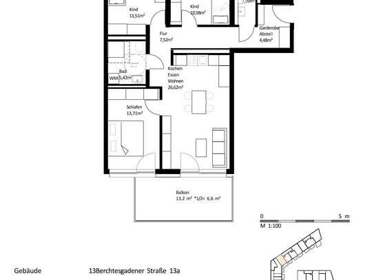 90 m² 4-Zi.-Whg. mit Balkon im Zentrum von Burghausen zum Kauf: EH40-QNG: 5% AfA + 5% Sonder-AfA & 150.000 € KfW-Kredit