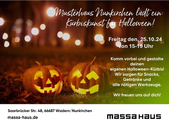 * Kürbiskunst im Musterhaus * 25.10. von 15-19 Uhr