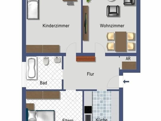 Bonn Alt-Tannenbusch. vermietete 3 ZKB mit Balkon - provisionsfrei!