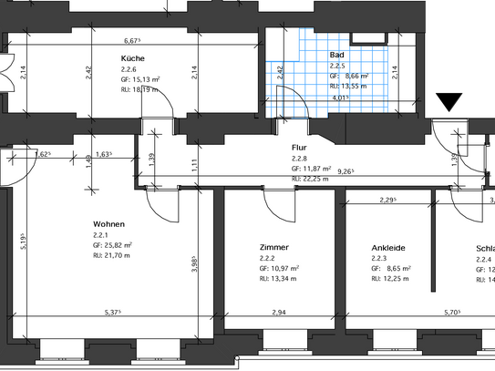 herrliche 3-Raum Altbauwohnung mit Ankleidezimmer und Balkon